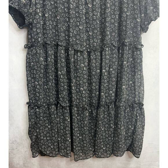 Flag & Anthem Womens V-Neck Ruffle Tears 3/4 Sleeves Floral Midi Dress Size M - Picture 6 of 14